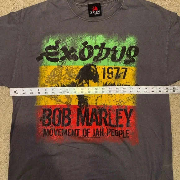 Zion Rootswear Charcoal Bob Marley Exodus Tee XL - Picture 3 of 4